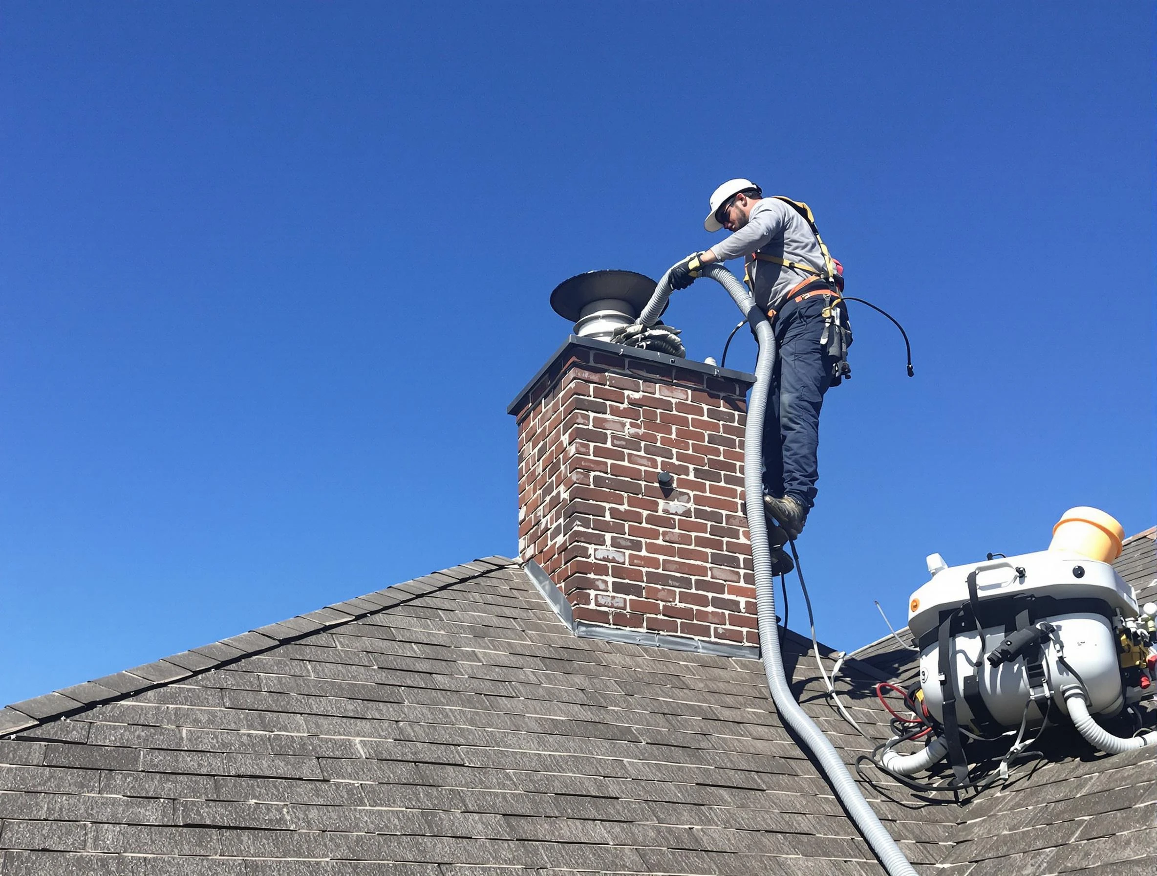 Dedicated Applewood Chimney Sweep team member cleaning a chimney in Applewood, CO