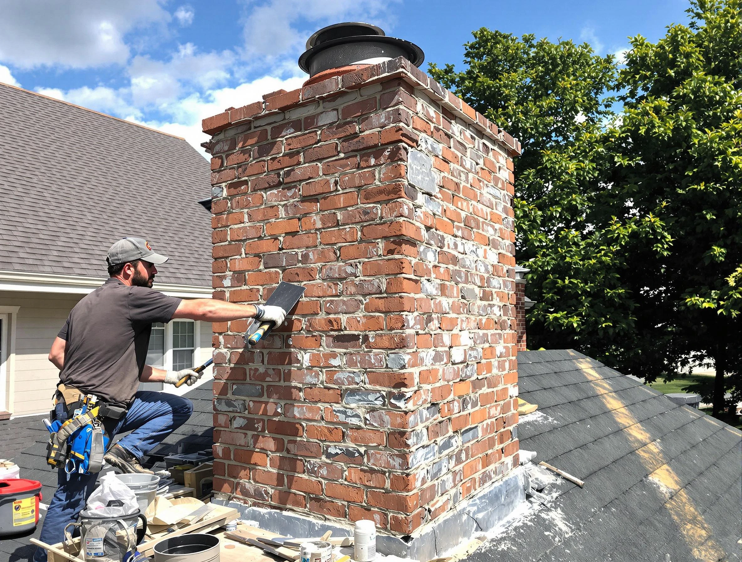 Completed chimney rebuild by Applewood Chimney Sweep in Applewood, CO