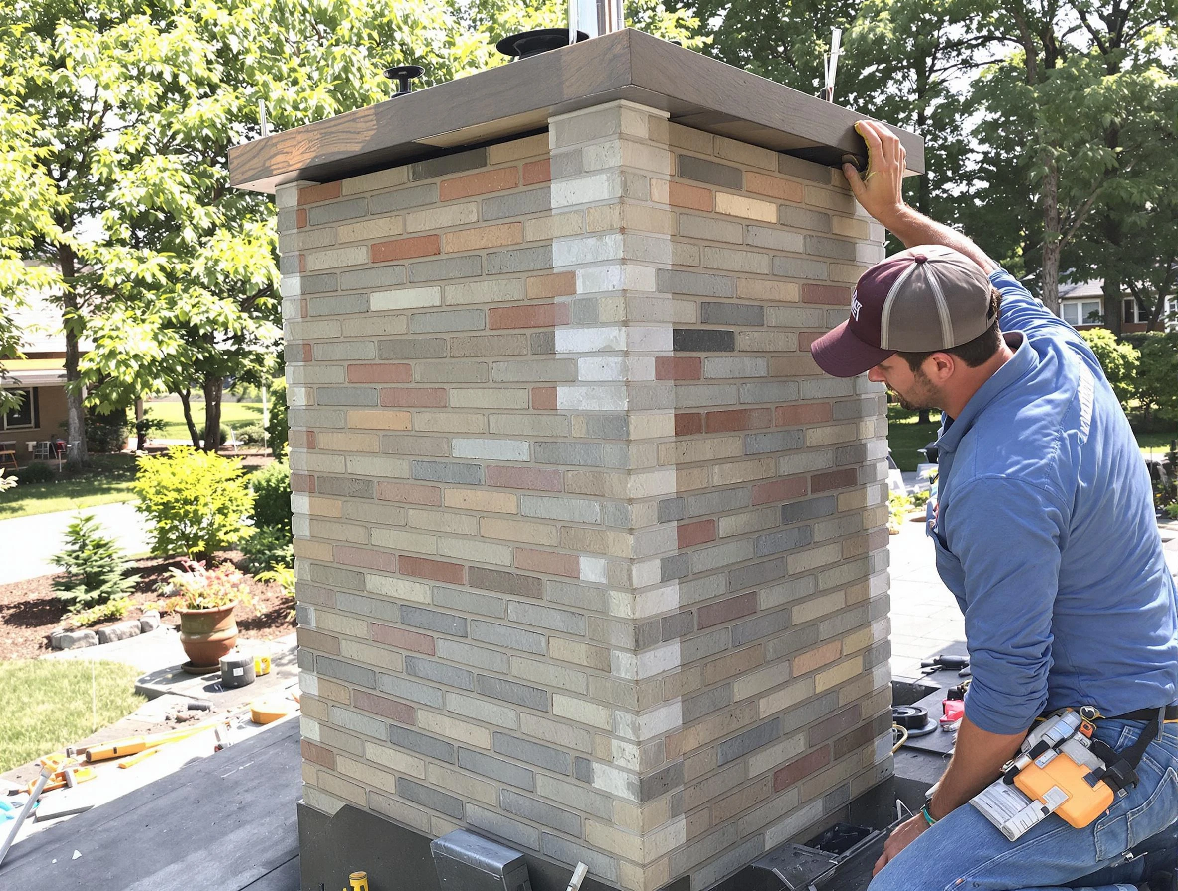 Applewood Chimney Sweep completing a modern chimney remodel in Applewood, CO