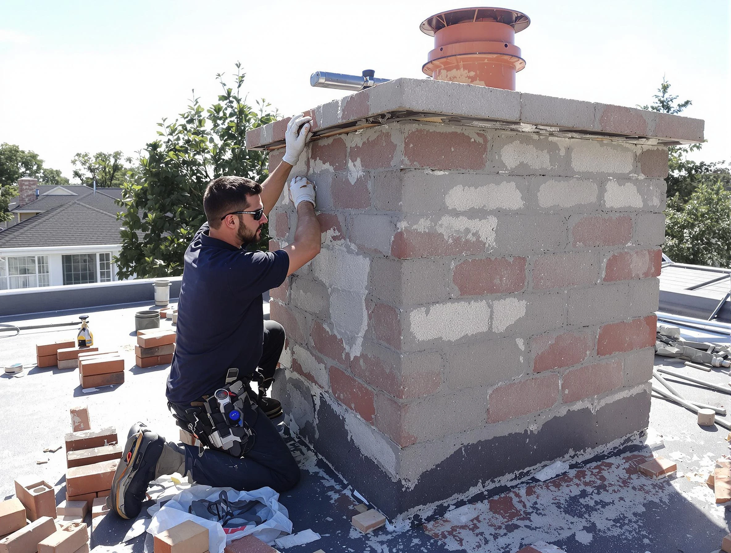 Advanced chimney repair process by Applewood Chimney Sweep in Applewood, CO