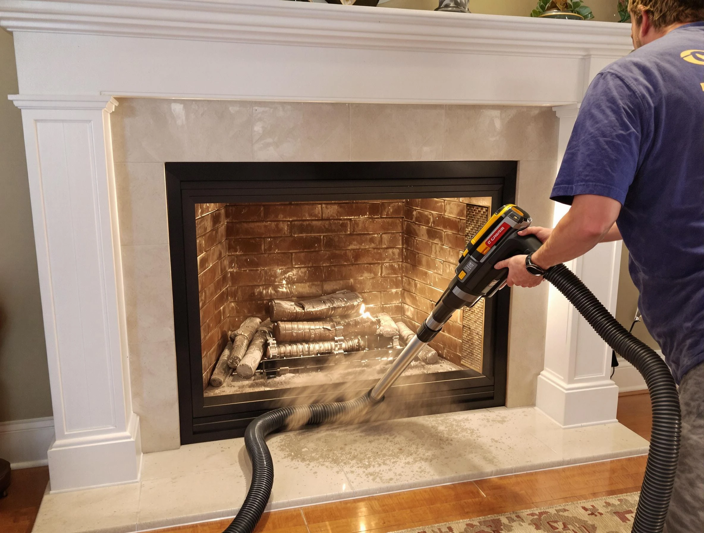 Fireplace cleaning performed by Applewood Chimney Sweep in Applewood, CO